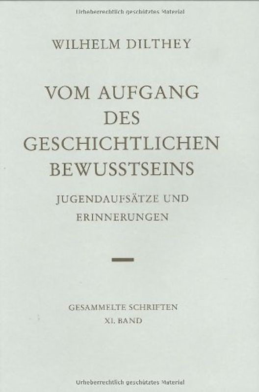 Vom Aufgang des geschichtlichen Bewußtseins
