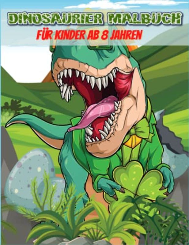 Dinosaurier Malbuch für Kinder ab 8 jahren: 75 Zeichnungen von Dinosauriern, Dinosaurier Malbuch für Kinder, Riesen Malbuch Dinosaurier, Dinosaurier ... Labyrinth, Wortscramble-Dinosaurier-Spiel