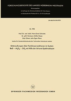 Untersuchungen über Festkörperreaktionen im System BaO — Al2O3 — SiO2 mit Hilfe der Infrarot-Spektroskopie
