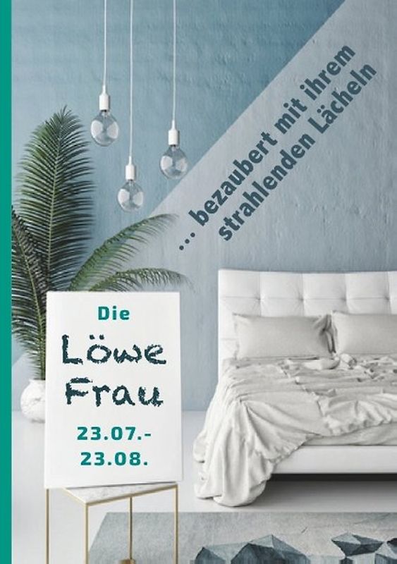 Die Löwe Frau bezaubert mit ihrem strahlenden Lächeln