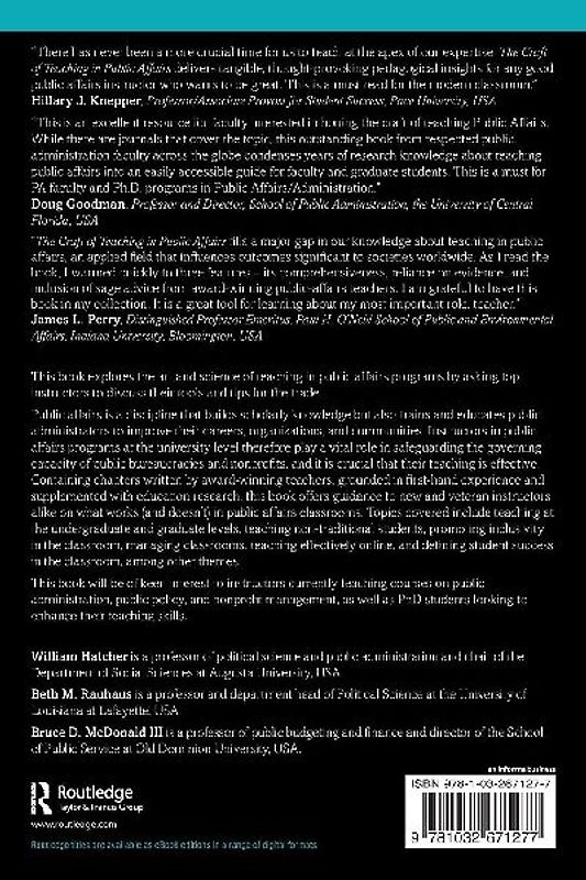 The Craft of Teaching in Public Affairs