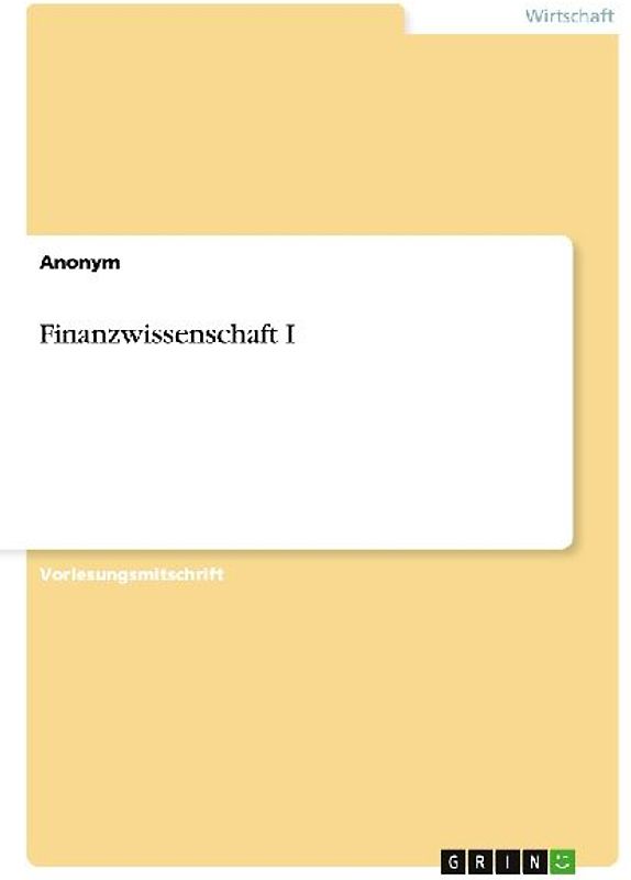 Finanzwissenschaft I