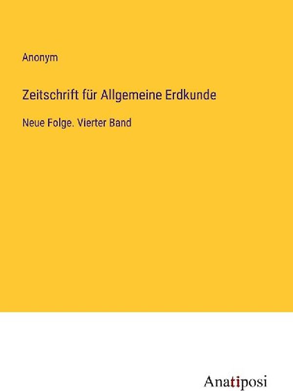 Zeitschrift für Allgemeine Erdkunde