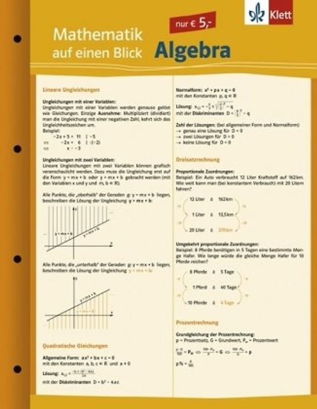 Mathematik auf einen Blick. Algebra