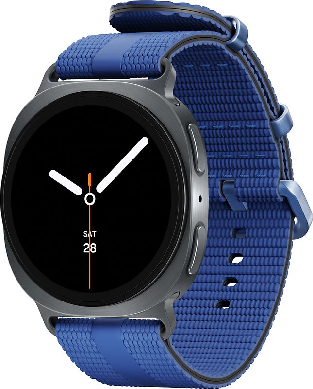 Samsung Galaxy Watch8 40 mm Boîtier aluminium graphite sur Sport Chic M/L bleu nuit [Wi-Fi]