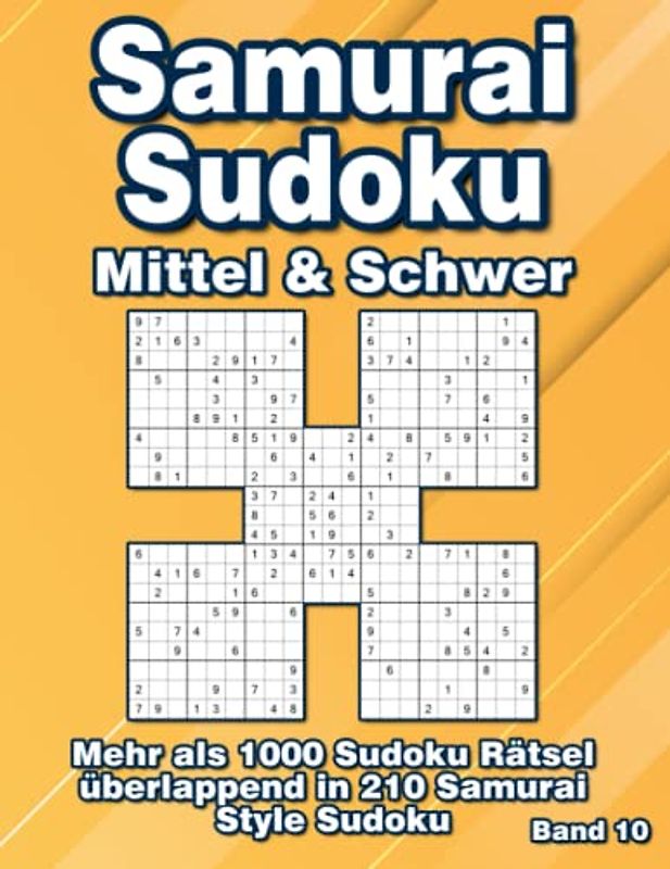Samurai Sudoku Rätselbuch in Mittel & Schwer: 1000 überlappende Sudoku Rätsel für Erwachsene & Jugendliche