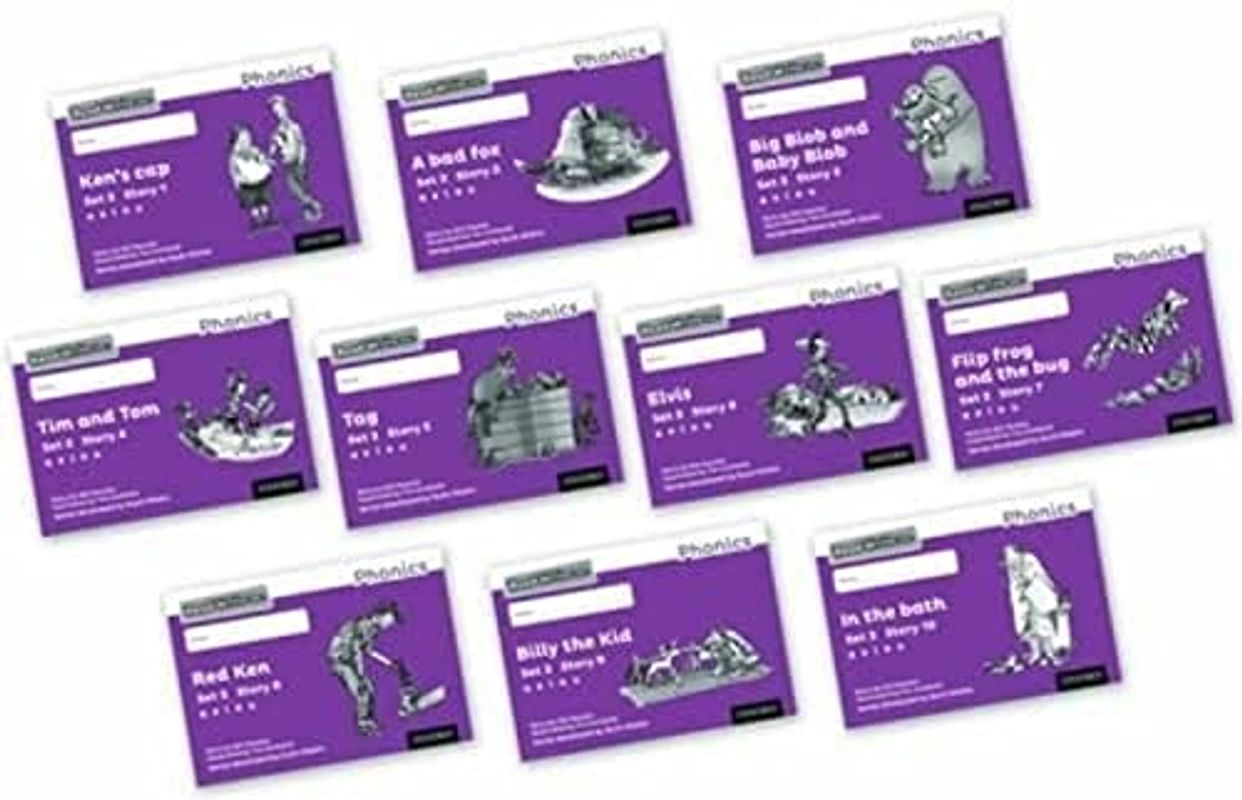 Read Write Inc - Phonics Set 2 Purple Story Books - Black and White Pack of 10 (NC READ WRITE INC - PHONICS)
