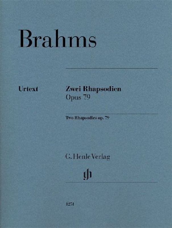 Zwei Rhapsodien op. 79 für Klavier zu zwei Händen: Revidierte Ausgabe - Johannes Brahms