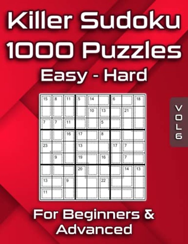 Killer Sudoku: Easy, Medium & Hard Sum Sudoku with 1000 Puzzles for Adults & Teens