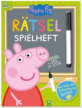 Peppa Pig Rätsel-Spielheft. Rätselbuch mit Stift und abwischbaren Seiten