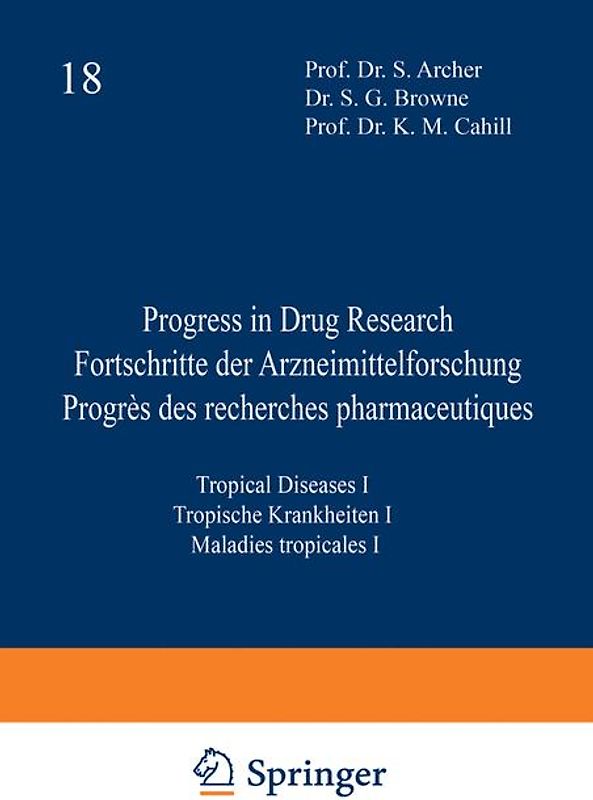Progress in Drug Research (PDR). Fortschritte der Arzneimittelforschung....