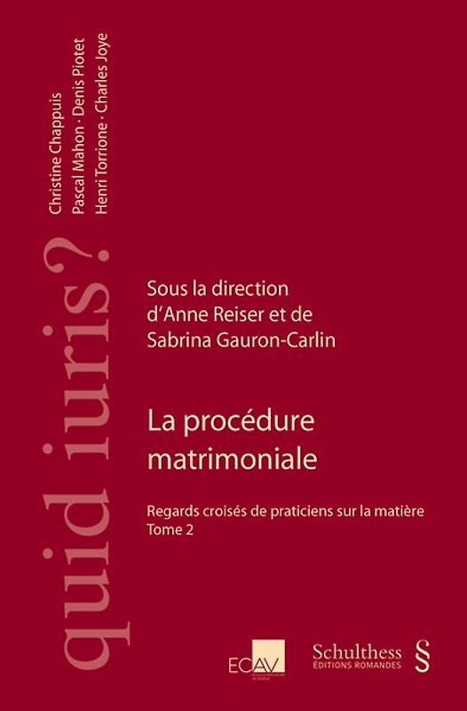 La procédure matrimoniale