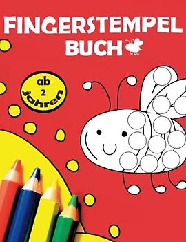 fingerstempelbuch ab 2 jahren: 46 niedliche Tiere, Illustrationen zum Fingerstempeln, mit Namen, Malen und Basteln – Fingerfarben-Stempelbuch für Jungen und Mädchen