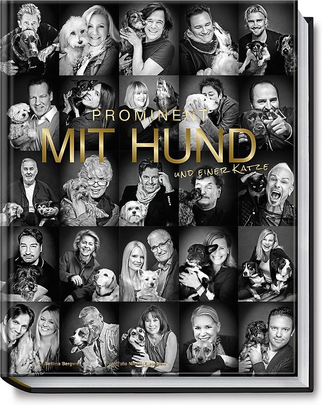 Prominent mit Hund und einer Katze