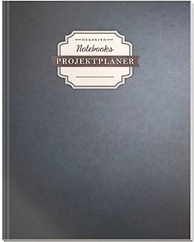 DÉKOKIND Projektplaner | DIN A4, 100+ Seiten, Register, Kontakte, Vintage Softcover | Für über 50 Projekte geeignet| Motiv: Schlichte Wand