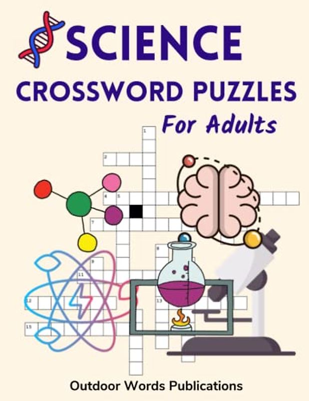 Science Crossword Puzzles For Adults: Medium Level Puzzle Book for Science Fans