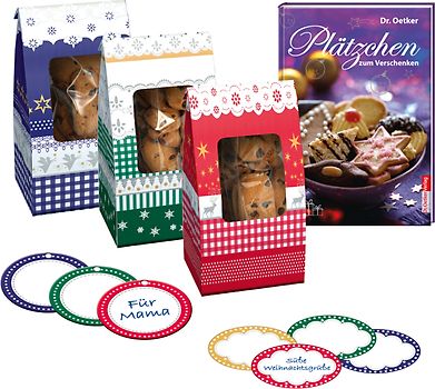Plätzchen zum Verschenken - Set mit Geschenktüten, Etiketten und Anhängern
