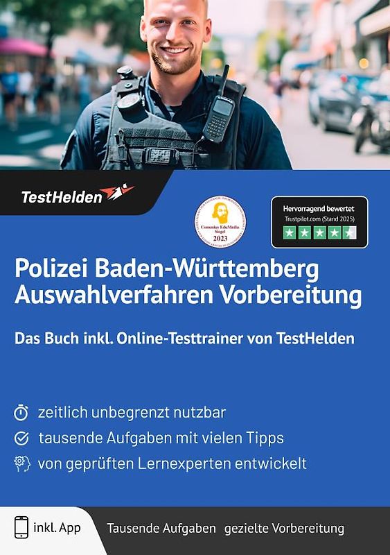 Polizei Baden-Württemberg Auswahlverfahren Vorbereitung: Das Buch inkl. Online-Testtrainer von TestHelden |