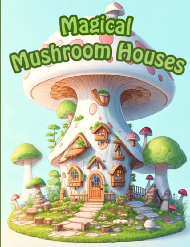 Magical Mushroom Houses: 50 Greyscale Fairytale Home Coloring Pages for Teens and Adults. Fantasy Dwellings for Gnomes, Fairies, and Other Mystical Creatures..