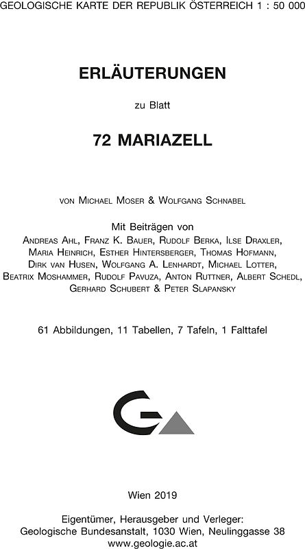 Erläuterungen zu Blatt 72 Mariazell