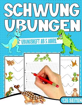 Schwungübungen Übungsheft - Das kindgerechte Dinosaurier Vorschulbuch.