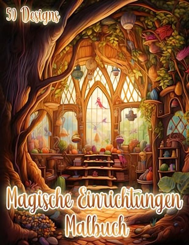 Magische Feenhäuser: Inneneinrichtung Fantastischer Hexen und Feenhäuser zum Ausmalen