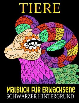 Tiere Malbuch Für Erwachsene Schwarzer Hintergrund: Ausmalbuch für Erwachsene | 46 Tier-Mandalas auf schwarzem Hintergrund Entspannen und Stressabbau | A4 Format