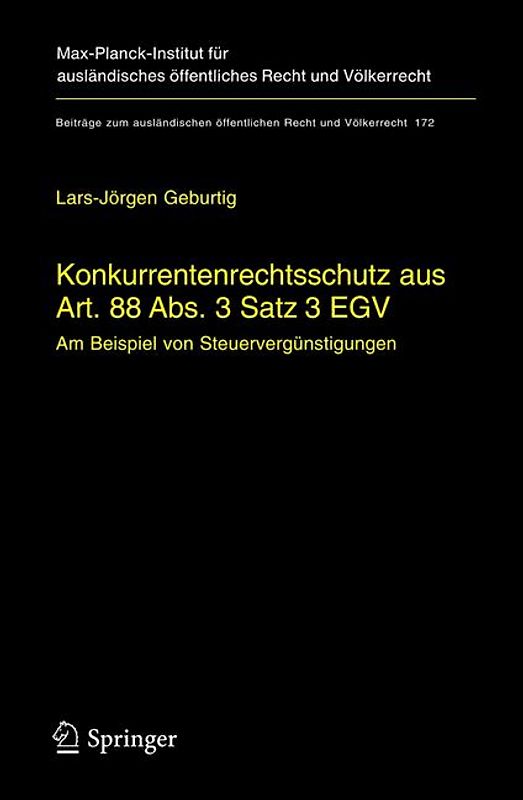 Konkurrentenrechtsschutz aus Art. 88 Abs. 3 Satz 3 EGV