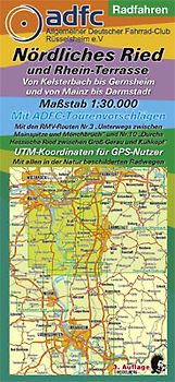 Radwanderkarte - Radfahren - Nördliches Ried und Rhein-Terrasse