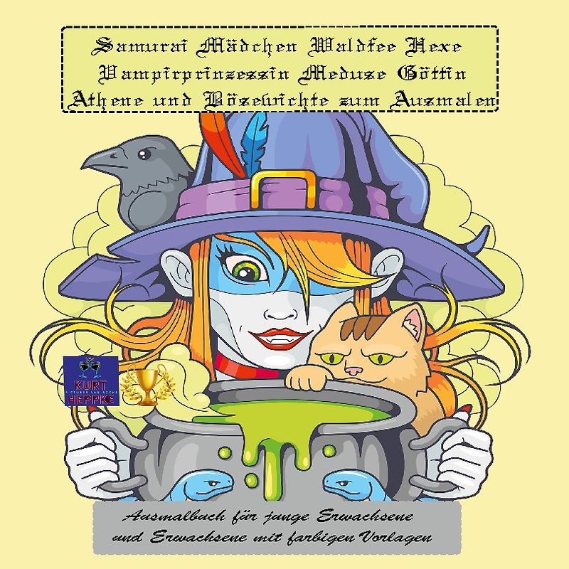 Samurai Mädchen Waldfee Hexe Vampirprinzessin Meduse Göttin Athene und Bösewichte zum Ausmalen