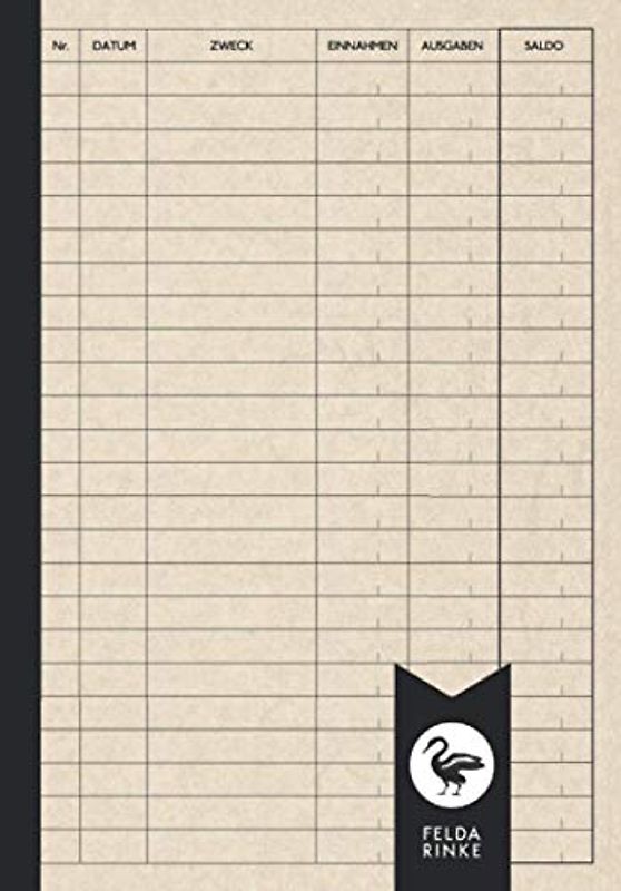 Kassenbuch A5 - Einfach: 110 Seiten - 55 Blatt beidseitig bedruckt | DIN A5 | Ohne MwSt | Für Privat, Kleinunternehmer, Vereine, Gastronomie etc.