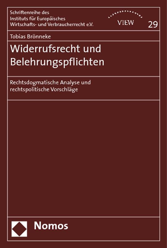 Widerrufsrecht und Belehrungspflichten