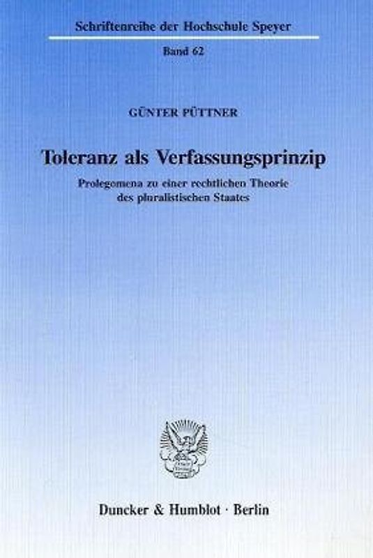 Toleranz als Verfassungsprinzip.