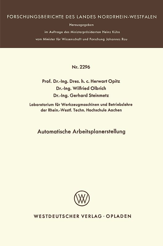 Automatische Arbeitsplanerstellung