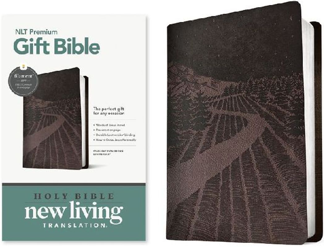 Premium Gift Bible Nlt, Filament Enabled (Leatherlike, Starlight Path Brown, Red Letter)