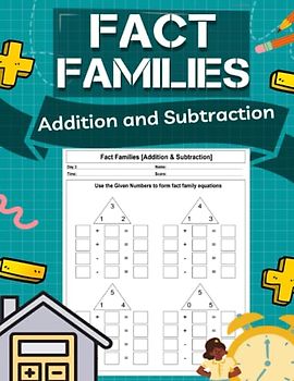 Fact Families Addition and Subtraction: Math Fact Family Worksheets for Grades K-5,90 Days With Answers (Daily Math Challenge Series).
