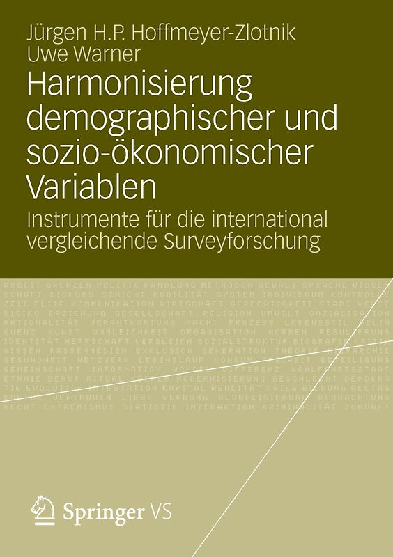 Harmonisierung demographischer und sozio-ökonomischer Variablen