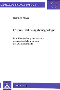 Edition und Ausgabentypologie