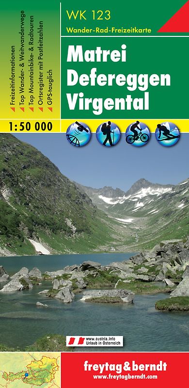 WK 123 Matrei - Defereggen - Virgental, Wanderkarte 1:50.000