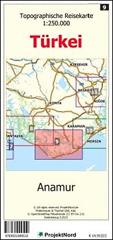 Anamur - Topographische Reisekarte 1:250.000 Türkei (Blatt 9)