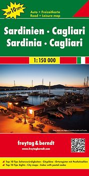 Sardinien - Cagliari, Autokarte 1:150.000, Top 10 Tips