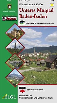Wanderkarte 1:35000 Unteres Murgtal Baden-Baden