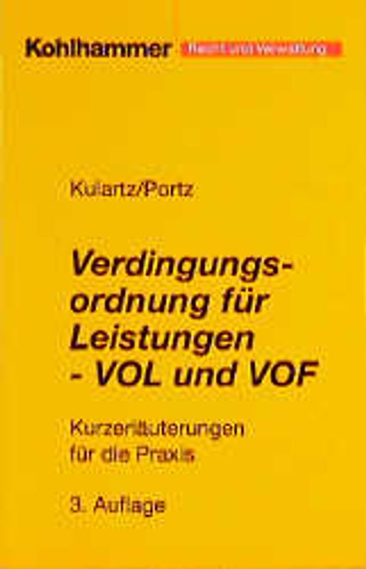 Verdingungsordnung für Leistungen - VOL und VOF
