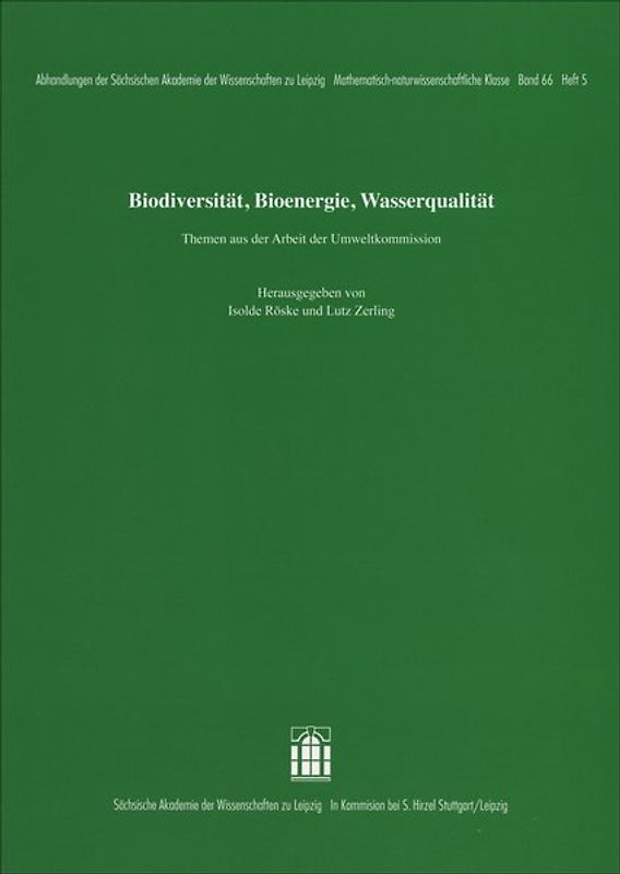 Biodiversität, Bioenergie, Wasserqualität