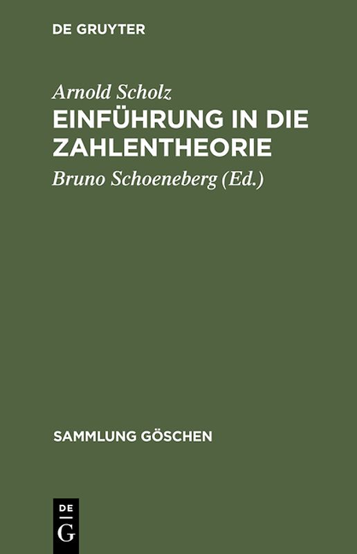 Einführung in die Zahlentheorie