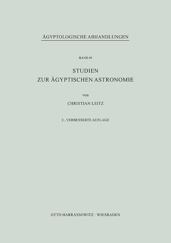 Studien zur ägyptischen Astronomie
