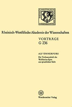Die Verfasserschaft des Waltharius-Epos aus sprachlicher Sicht
