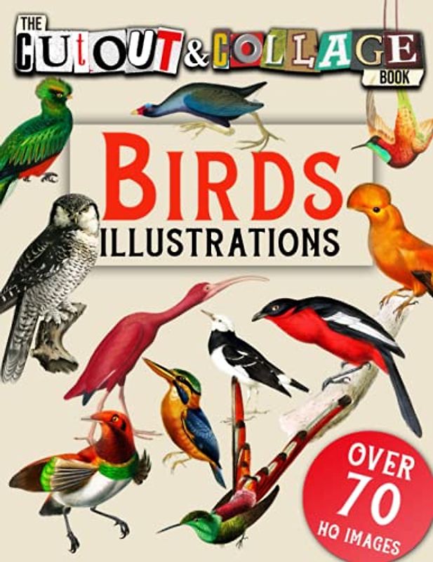 The Cut Out And Collage Book Birds Illustrations: Over 70 High-Quality Birds Illustrations For Collage and Mixed Media Artists (Cut and Collage Books)