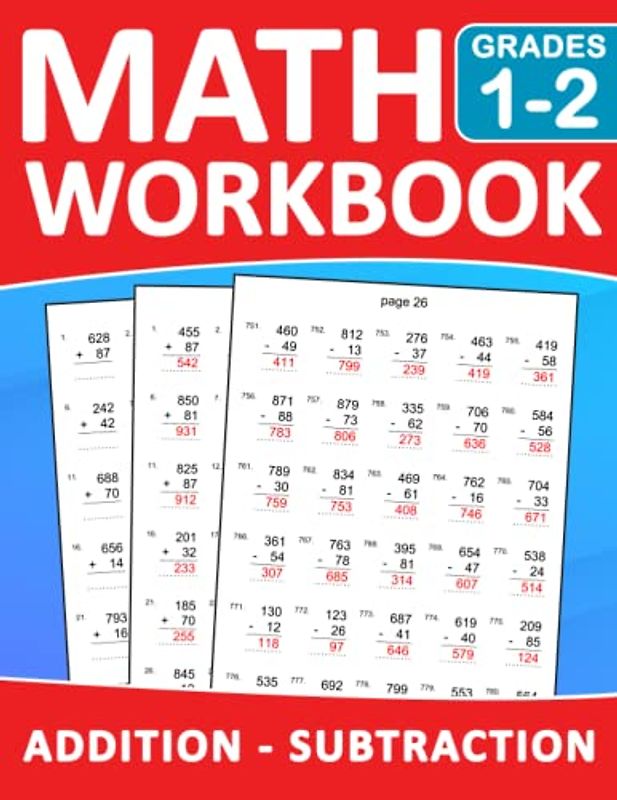 Math Workbook Grades 1-2 Addition And Subtraction Exercises With Answers: Math Practice 100 days Addition And Subtraction With More 2000 Exercises | ... | One page per day to be great at math