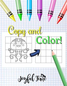 Copy and Color!: 40 animals to copy and color. Fun and educational activity for kids. From 6 years old